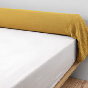 Bolster case cotton gauze 85 x 185 cm GAÏA Safran (yellow)
